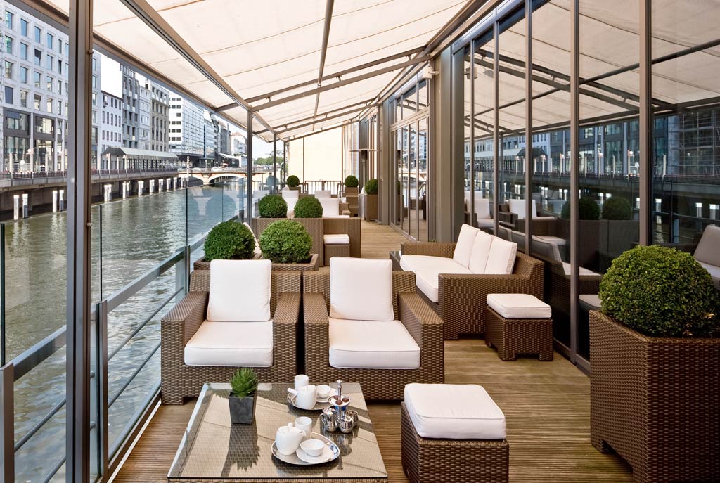Lounge with Surrounding Water Views at Sofitel Hamburg Alter Wall, Hamburg, Germany