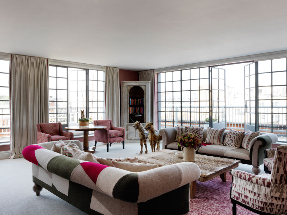 Suite Living Area at Soho Hotel London, UK