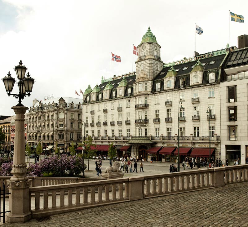 Exterior of the Grand Hotel in Oslo