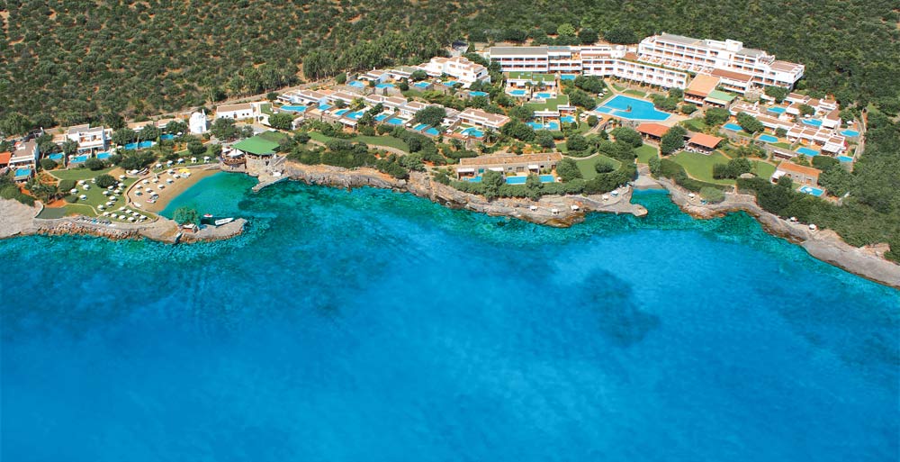 Aerial View of Elounda Mare Hotel Crete, Greece