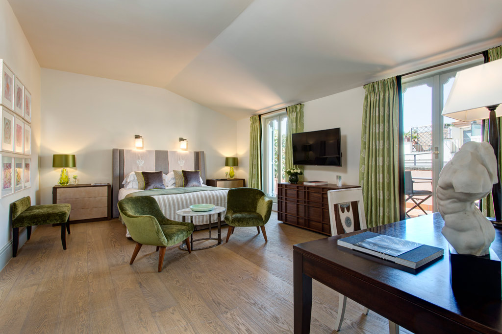 Junior Suite Interconnecting with Popolo Suite at Rocco Forte Hotel De Russie, Rome, Italy