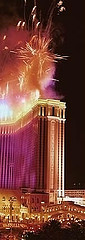 Las Vegas with Fireworks