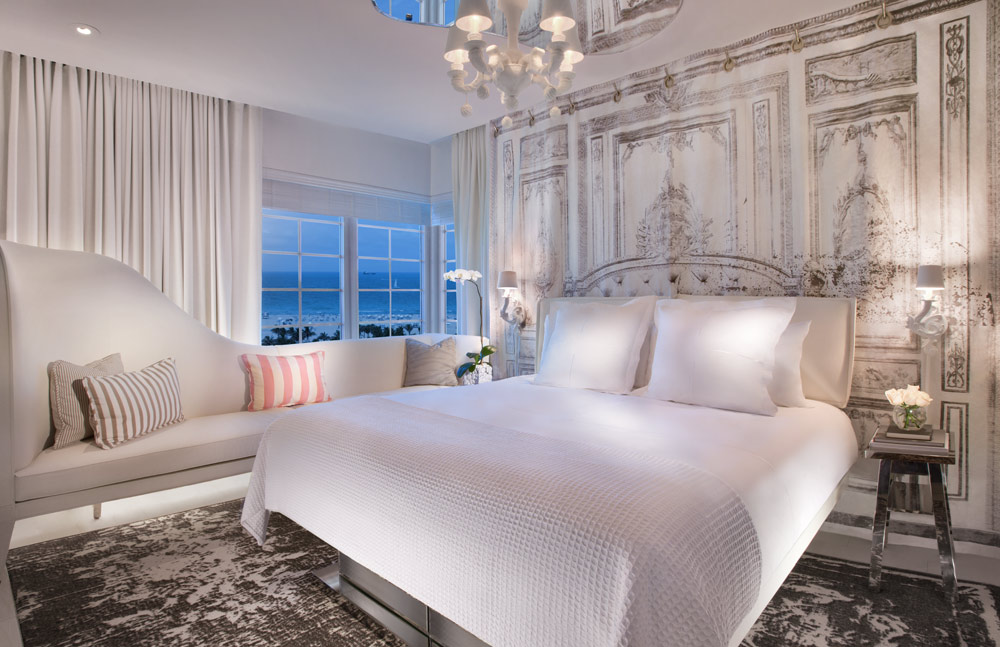 Guest room at the SLS South Beach