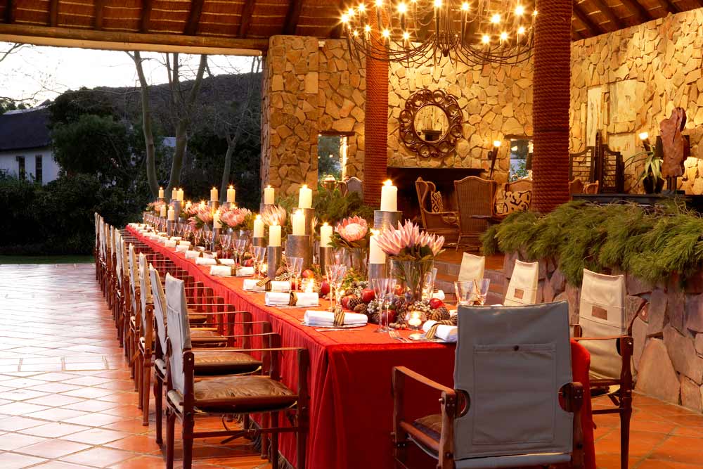 Christmas Dining Setup at Bushman's Kloof Wilderness Reserve Christmas Dining Setup at Bushman's Kloof Wilderness Reserve