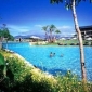 The outdoor, lagoon-like pool allows you to swim while taking in the beautiful landscape.