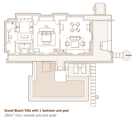 One & Only Reethi Rah Grand Beach Villa with 1 bedroom and pool Floor Plan One & Only Reethi Rah Grand Beach Villa with 1 bedroom and pool Floor Plan