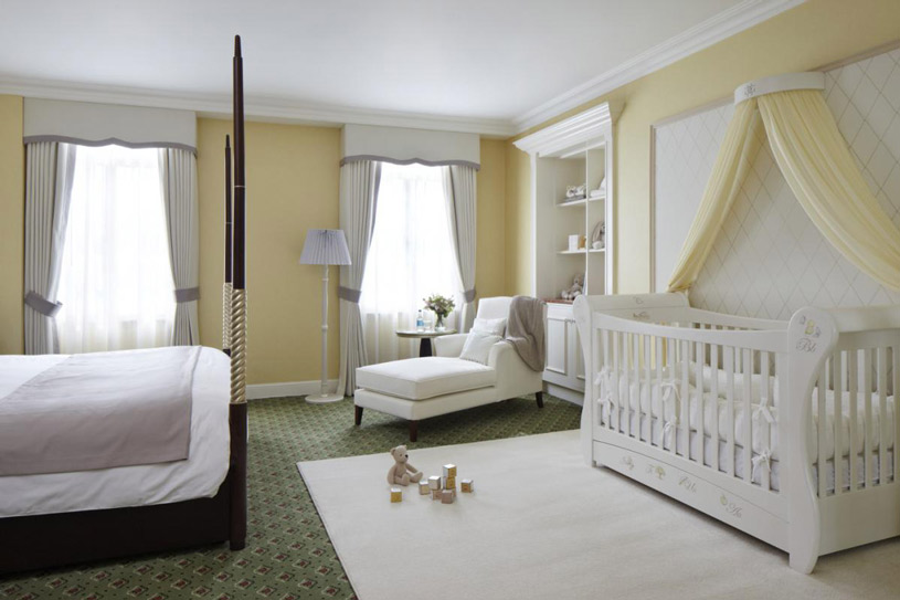 A Grosvenor House Premium Park View Suite was transformed into a 'Suite Dreams' Nursery Suite A Grosvenor House Premium Park View Suite was transformed into a 'Suite Dreams' Nursery Suite