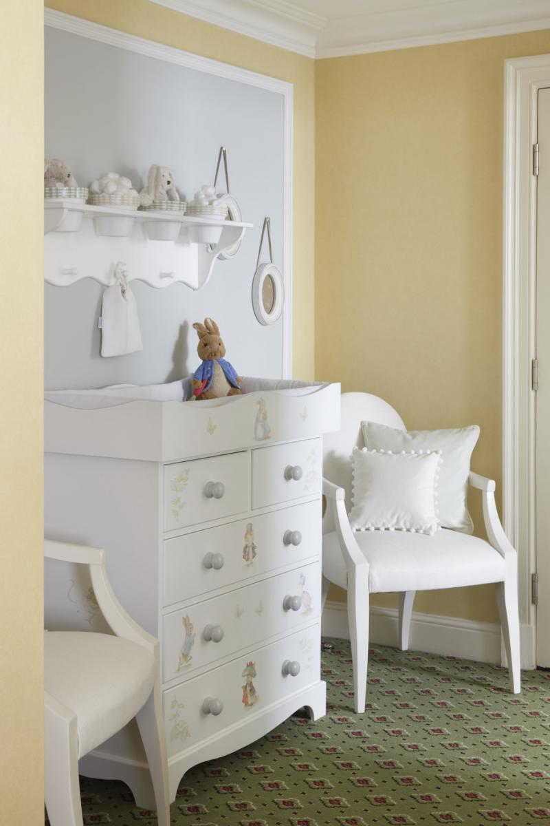 A Grosvenor House Premium Park View Suite was transformed into a 'Suite Dreams' Nursery Suite A Grosvenor House Premium Park View Suite was transformed into a 'Suite Dreams' Nursery Suite
