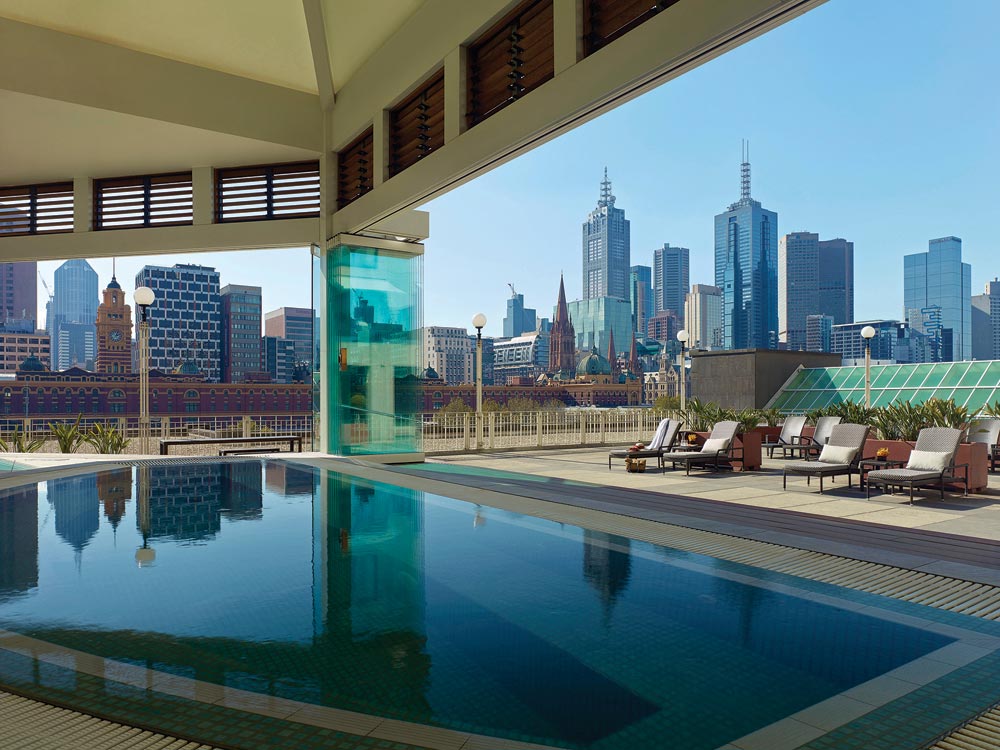 Relax In A Jacuzzi With A View At The Langham Hotel Melbourne.