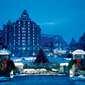 Hotel Exterior During The Winter Season at Fairmont Banff Springs, Banff, Canada