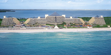 Paradisus Cancun from an aerial view