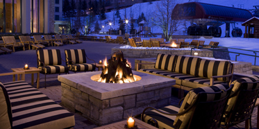 Outdoor fireplace at the Park Hyatt Beaver Creek Resort and Spa