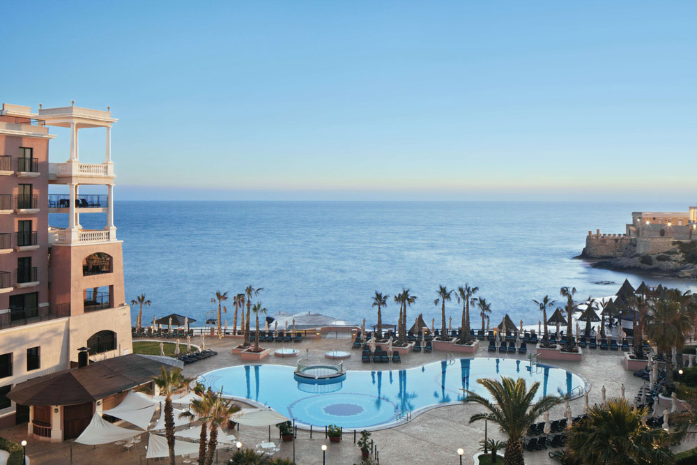 Bay View and Pool at Westin Dragonara Resort Malta