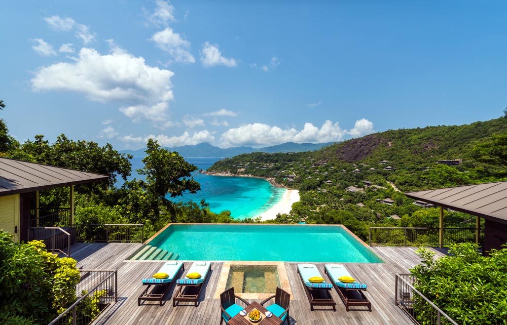 Pool view of Four Seasons Resort Seychelles