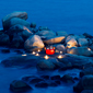 Romantic dinner on the rocks, Angsana Resort Bintan, Indonesia