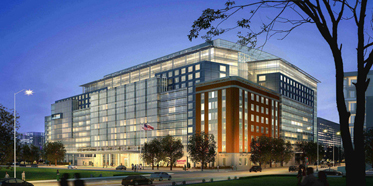 Exterior of Marriott Marquis Washington DC Hotel