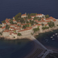 Aerial View of Aman Sveti Stefan in Budva, Montenegro