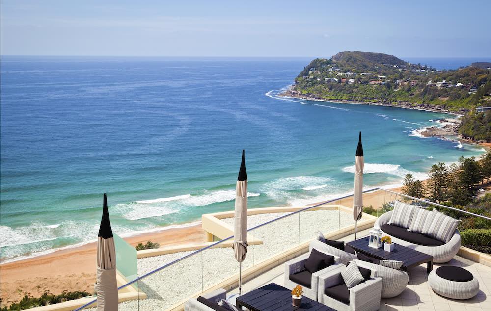 Terrace view at Jonahs Whale Beach, a beachside escape in Whale Beach, Australia