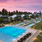 The 152 meter long pool dotted with cabanas at the Sublime Samana Hotel in Las Terrenas in the Dominican Republic