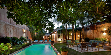 Outdoor Pool and Patio at Casas del XVI, Santo Domingo, Dominican Republic