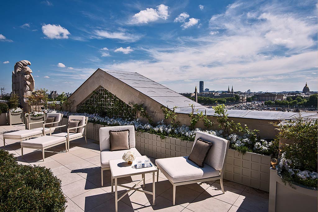 Terrace Lounge at Hotel de Crillon, Paris, France