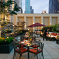 Terrace Views at Dusk at The Peninsula Chicago, IL