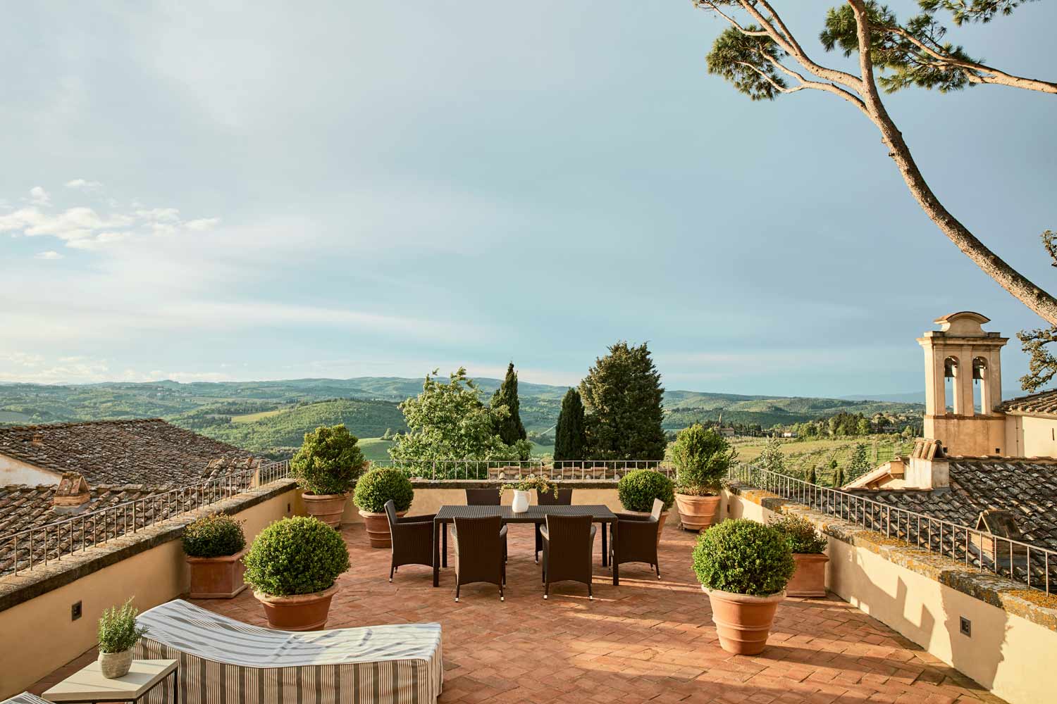 Terrace Views at COMO Castello Del Nero, Florence, Italy 