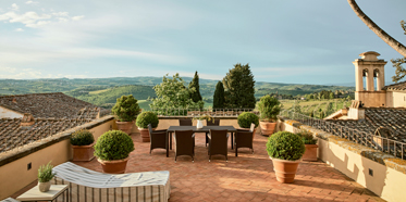 Terrace Views at COMO Castello Del Nero, Florence, Italy 