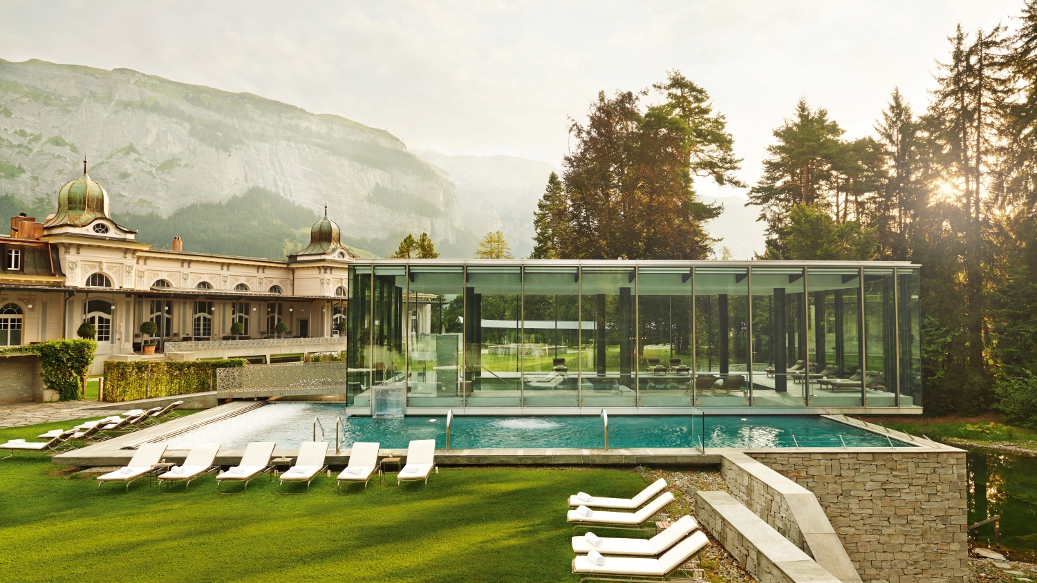 Waldhaus Flims Wellness Resort and Pool Area