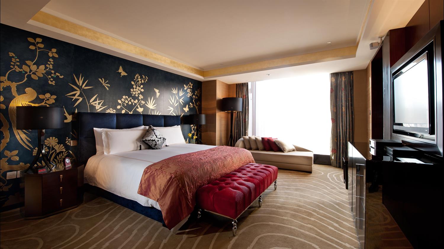 The bedroom within the Presidential Suite at the Fairmont Beijing