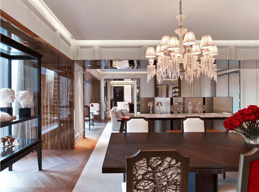 Living area of the Baccarat Suite at the Baccarat Hotel NYC