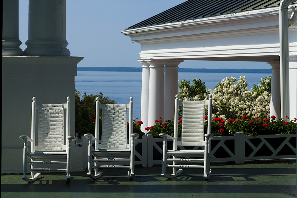 The front porch of the Grand Hotel Mackinac Island