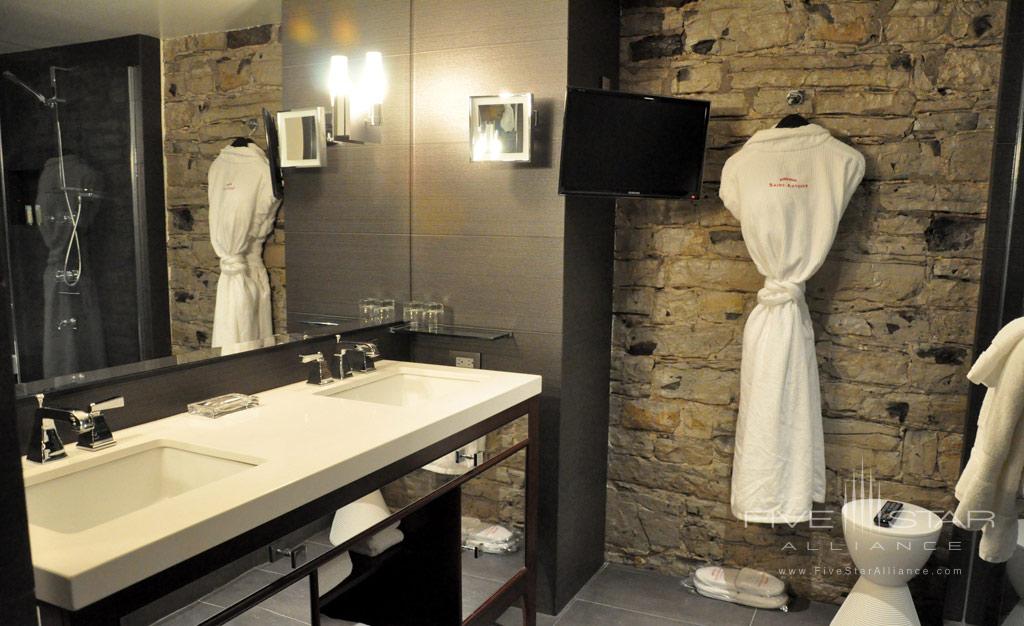 Luxe Guest Bath at Auberge Saint-Antoine, Quebec City, PQ, Canada