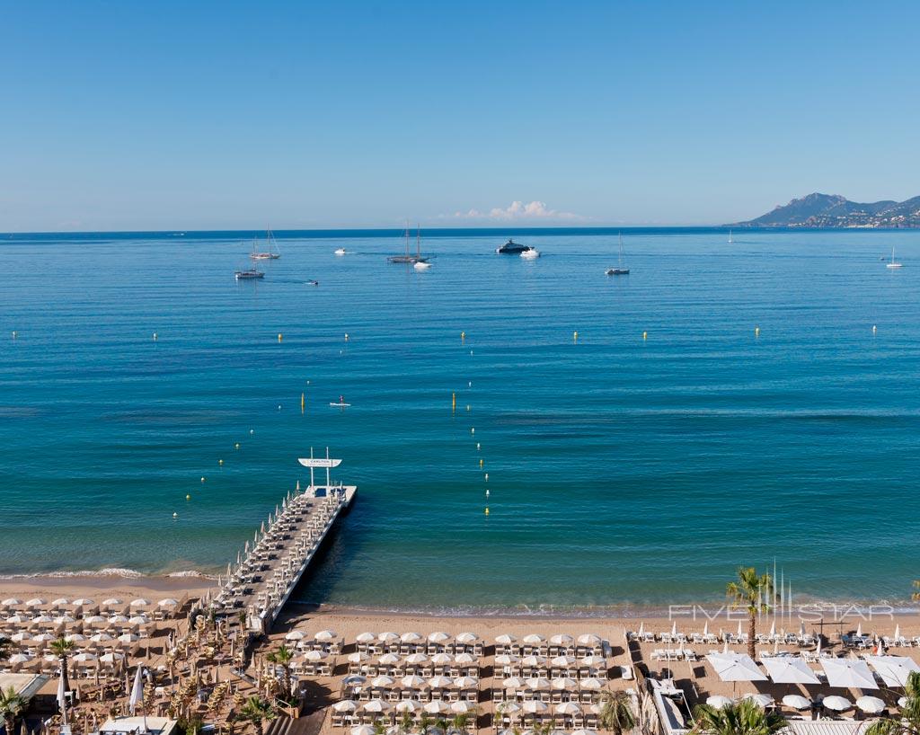 Carlton Beach and Mediterranean Sea at InterContinental Carlton Cannes, Cannes, France