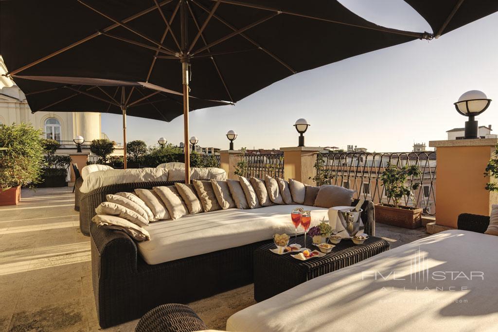 Terrace Lounge at Grand Hotel Via Veneto, Rome, Lazio, Italy