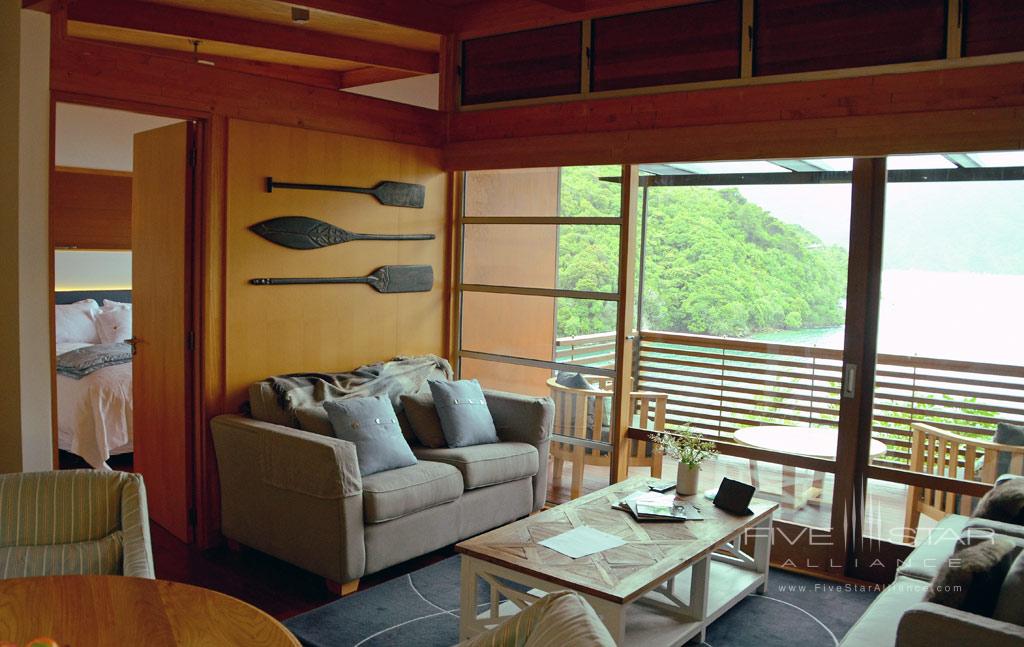 Lounge at Bay of Many Coves Resort, New Zealand