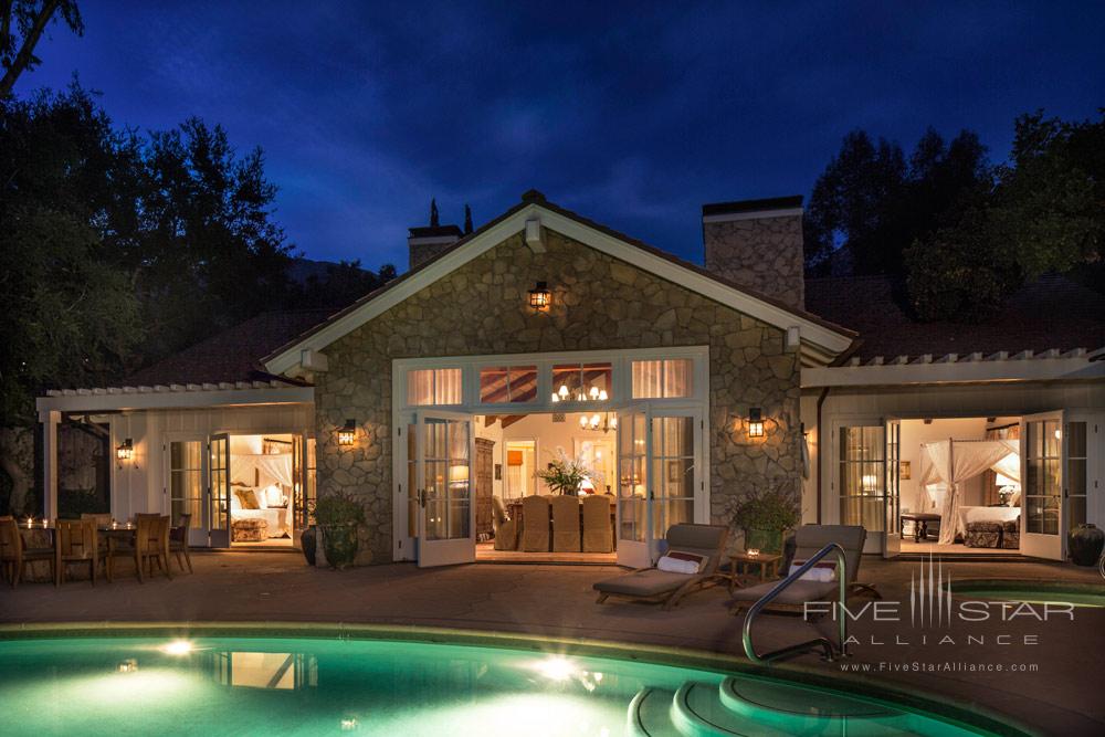 Warner Pool and Patio at Night at San Ysidro Ranch, Santa Barbara, CA