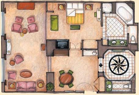 Piazza Suite Floorplan at The Venetian Las Vegas