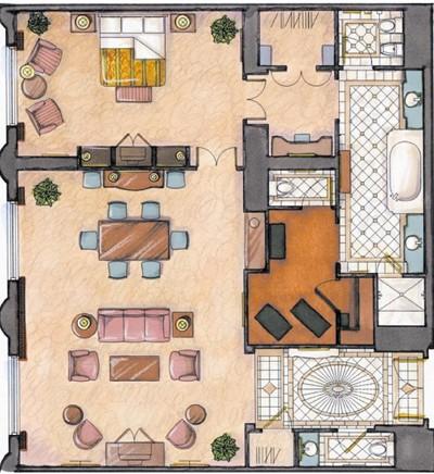 Renaissance Suite Floorplan at The Venetian Las Vegas
