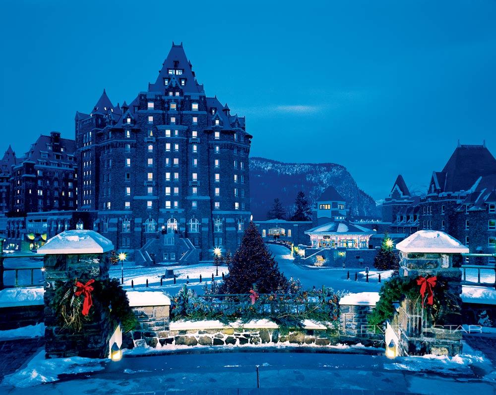 Hotel Exterior During The Winter Season at Fairmont Banff Springs, Banff, Canada