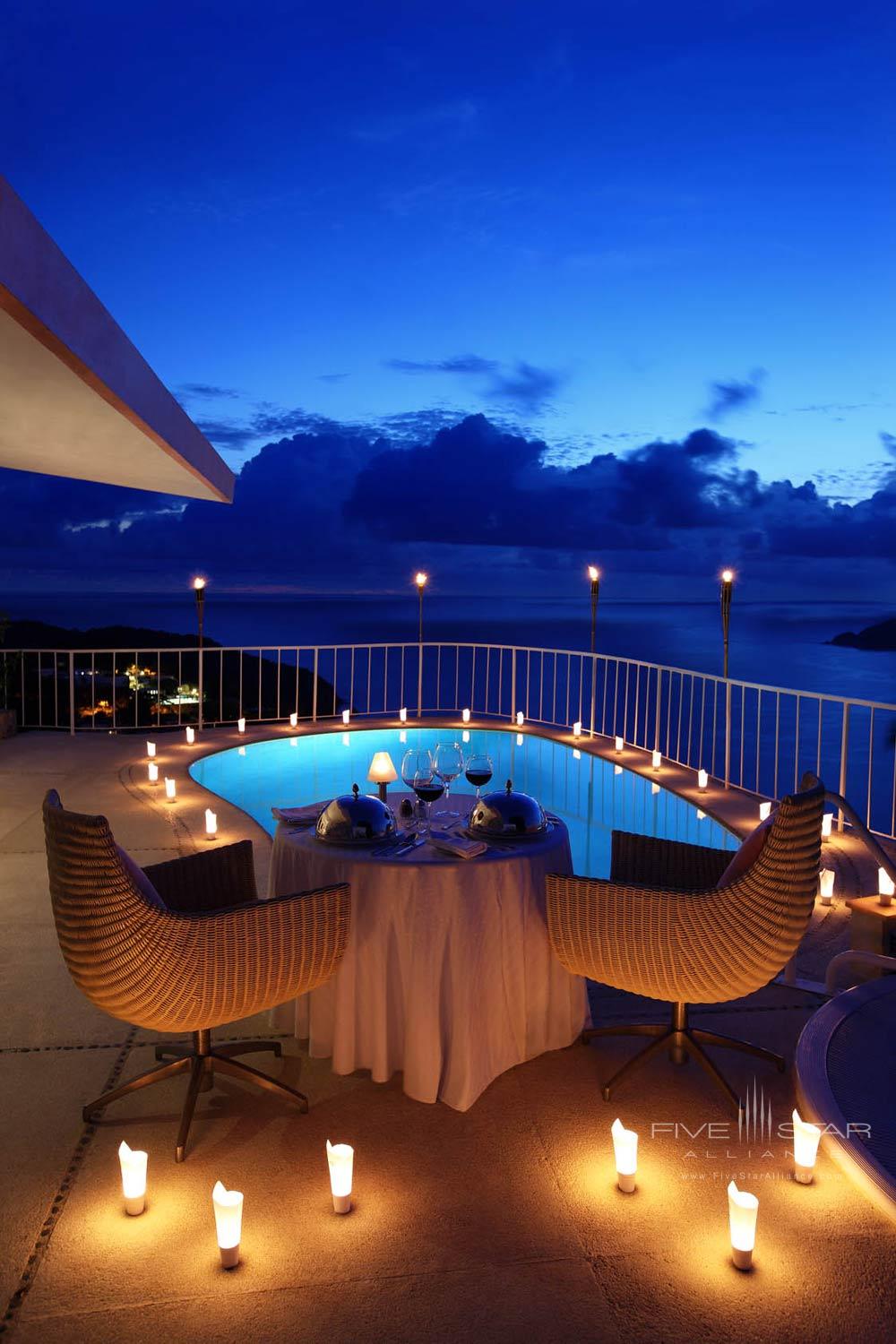 Romantic Dining Setup at Las Brisas Acapulco Hotel, Mexico