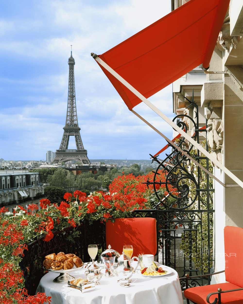 Unique View of Eifel Tower from Guest Room at the Hotel Plaza Athenee Paris