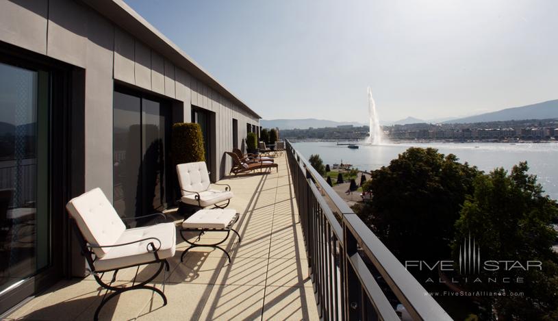 Geneva View from the Terrace of Armleder Suite at Le Richemond