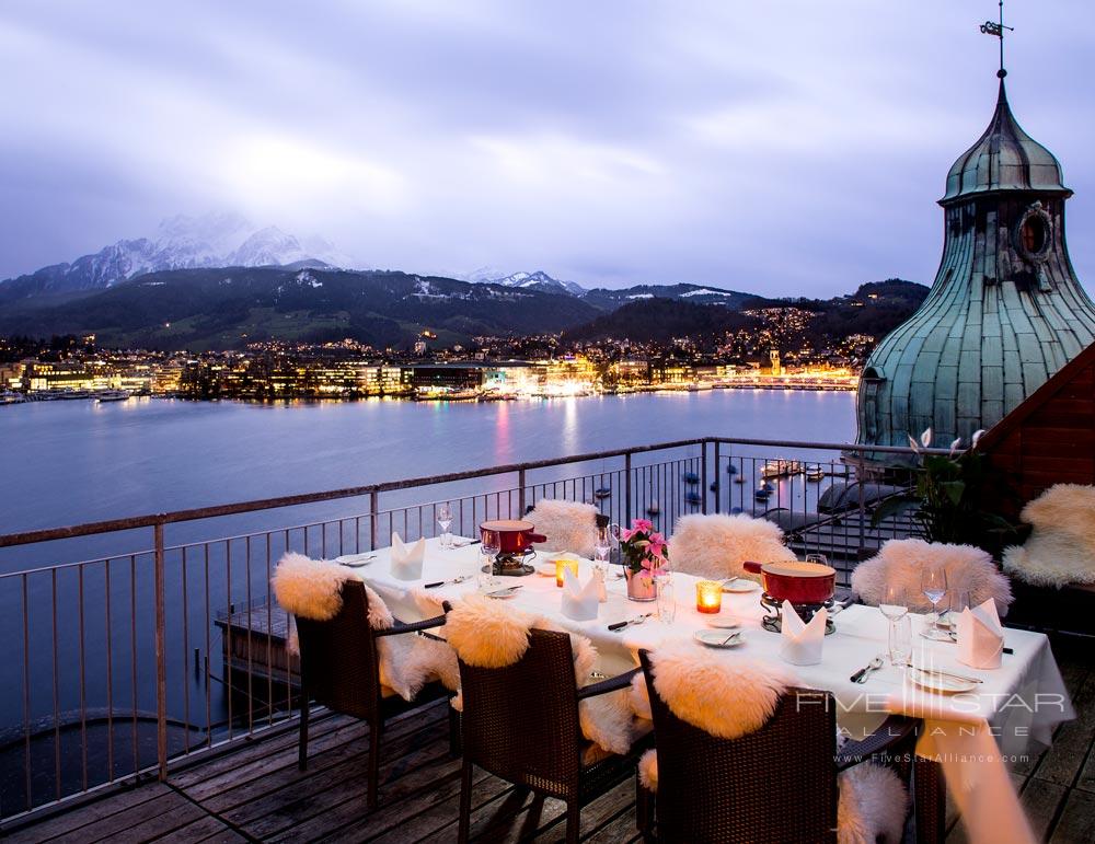 Terrace Dining at Palace Luzern, Switzerland