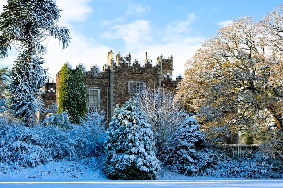 Waterford Castle in the snow.