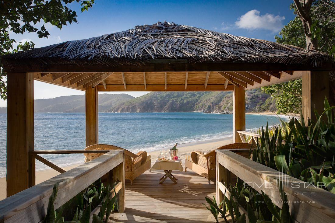 Gazebo dining on the beach at the Peter Island Resort &amp; Spa