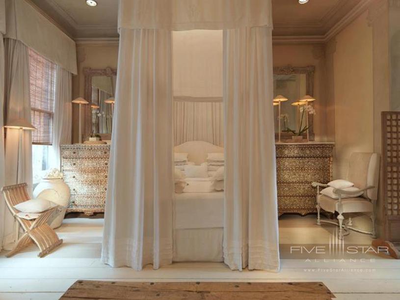 The French Provencal Corfu Suite at Blakes Hotel has been named one of the worlds sexiest rooms. The King four-poster bed is surrounded by sensual gossamer netting.