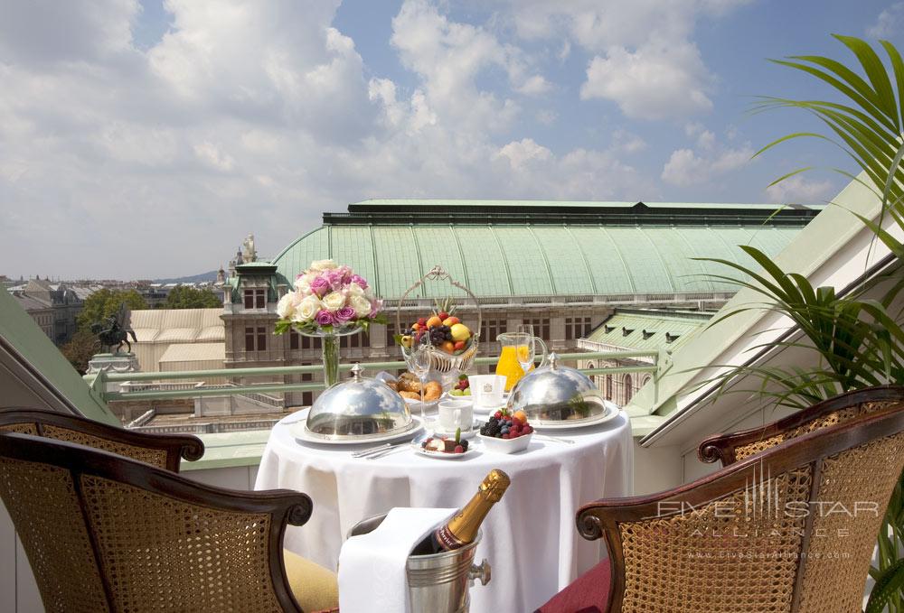 Terrace Dining at Hotel Bristol Vienna, Austria