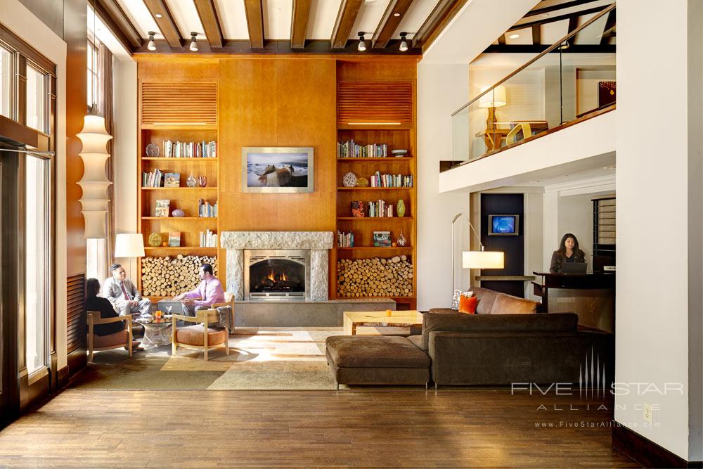 TheLiving Roomand concierge desk at Hotel Andra, Seattle, WA