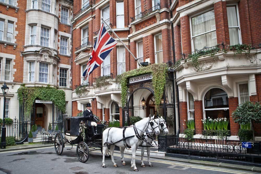 Exterior of Dukes Hotel, London, UK